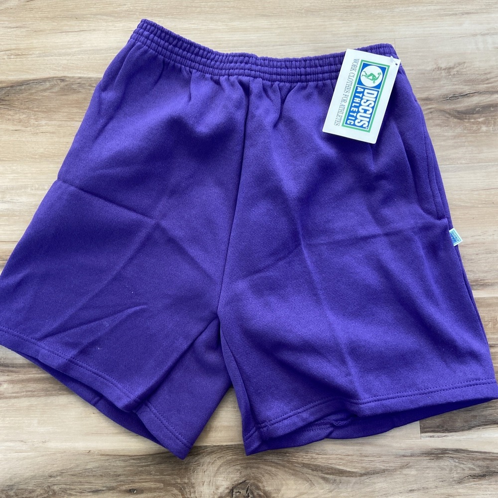 Vintage Discus Shorts Mens XL Sweat Gym Made in USA Purple 7" 50/50